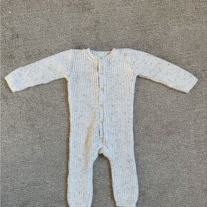 H&M Soft Knit Baby Footie - Light Gray